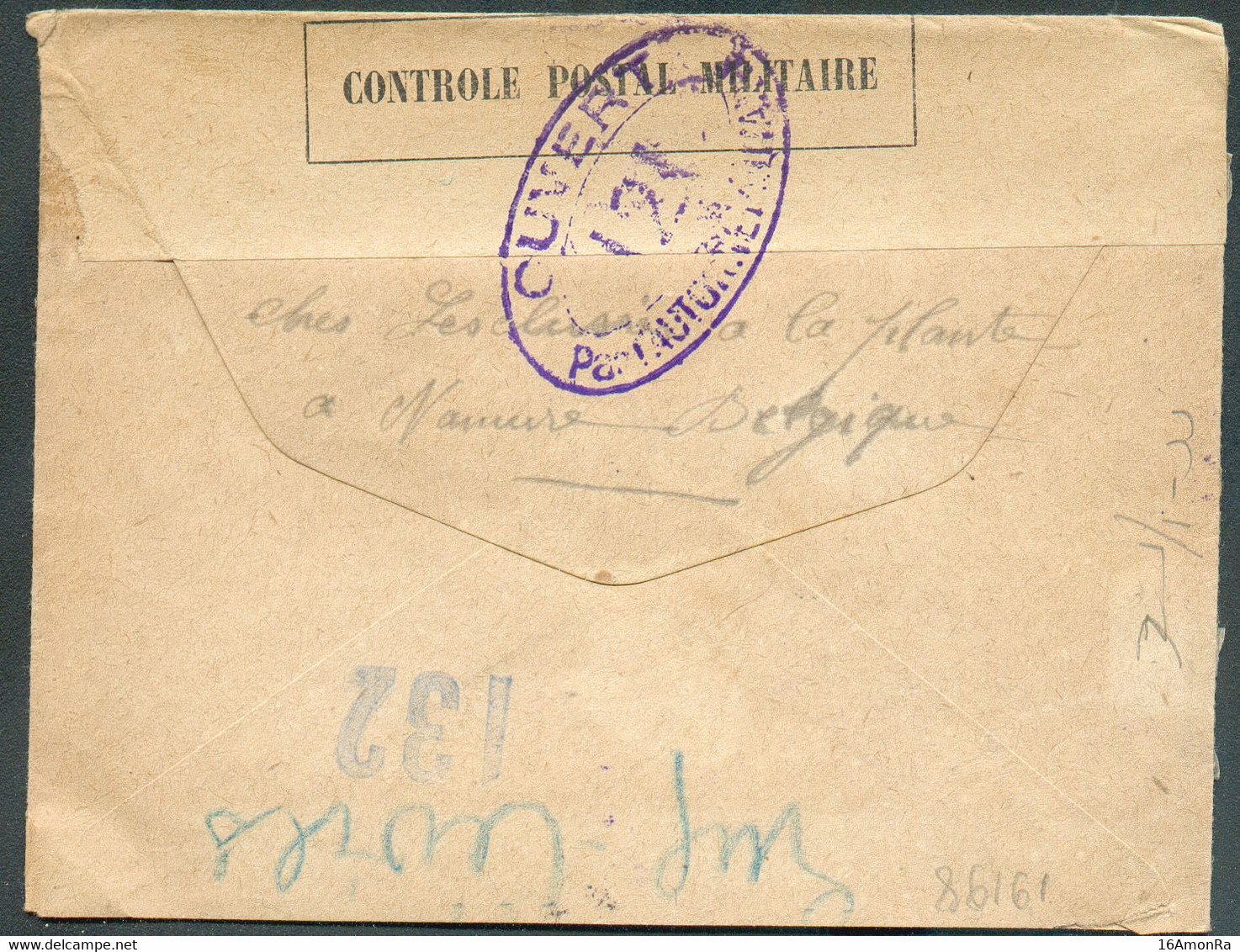 N°141 - 25  Cent. Obl. Sc NAMUR 2 Sur Enveloppe Du 31-XII-1918 Vers La Croix-Rouge De Genève (SUISSE) + Bande Contrôle P - Andere & Zonder Classificatie