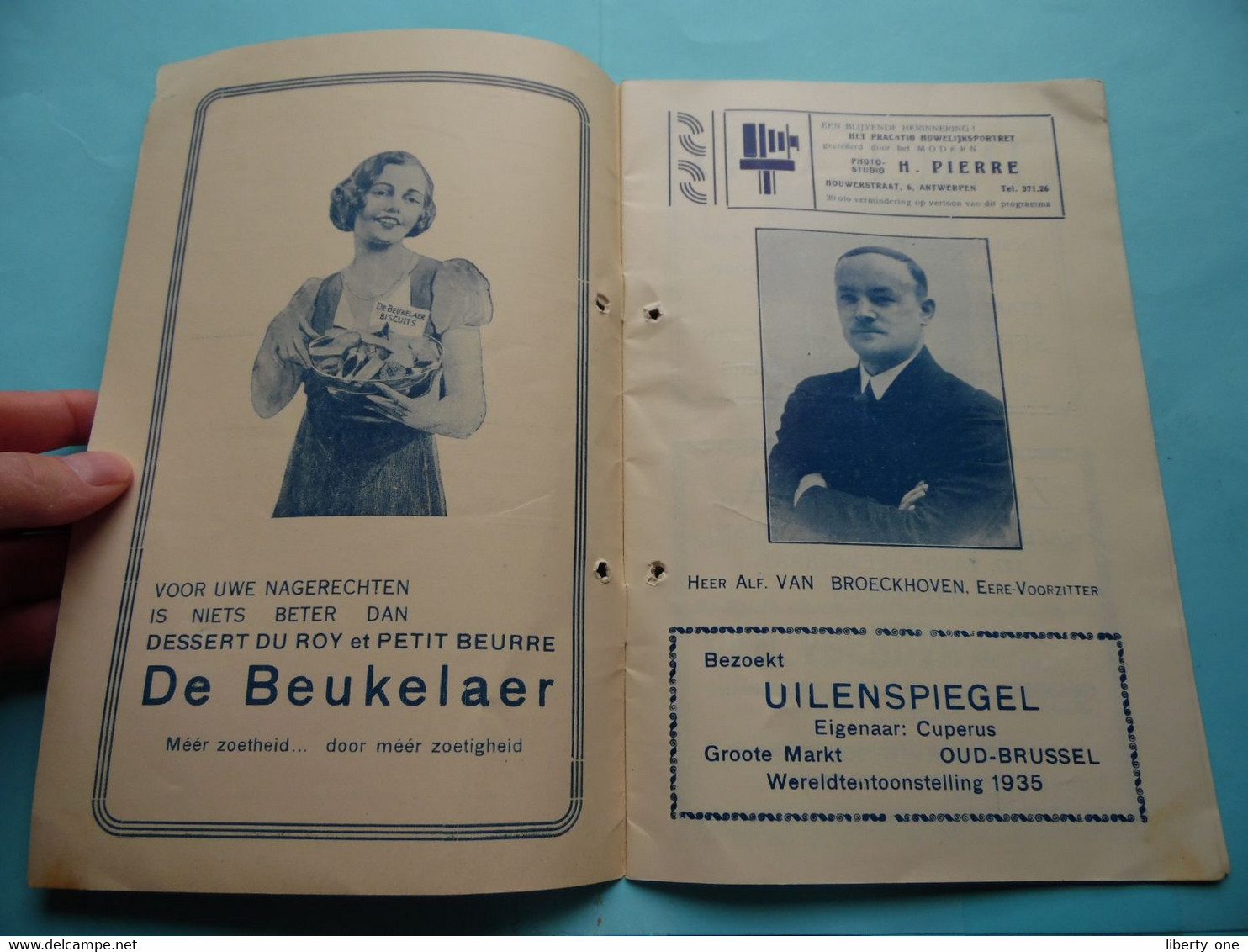 Koninklijke Harmonie " DE VRIJE ANTWERPENAREN " > 1935 JUBELFEEST / CONCERT> Feestzaal Katholieken Kring ANTWERPEN ! - Programme