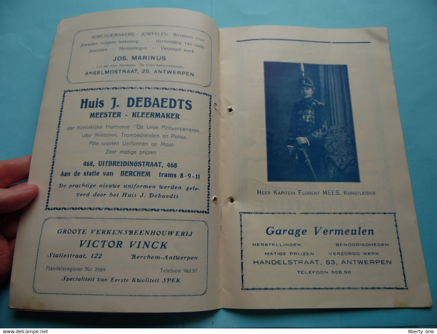 Koninklijke Harmonie " DE VRIJE ANTWERPENAREN " > 1935 JUBELFEEST / CONCERT> Feestzaal Katholieken Kring ANTWERPEN ! - Programs