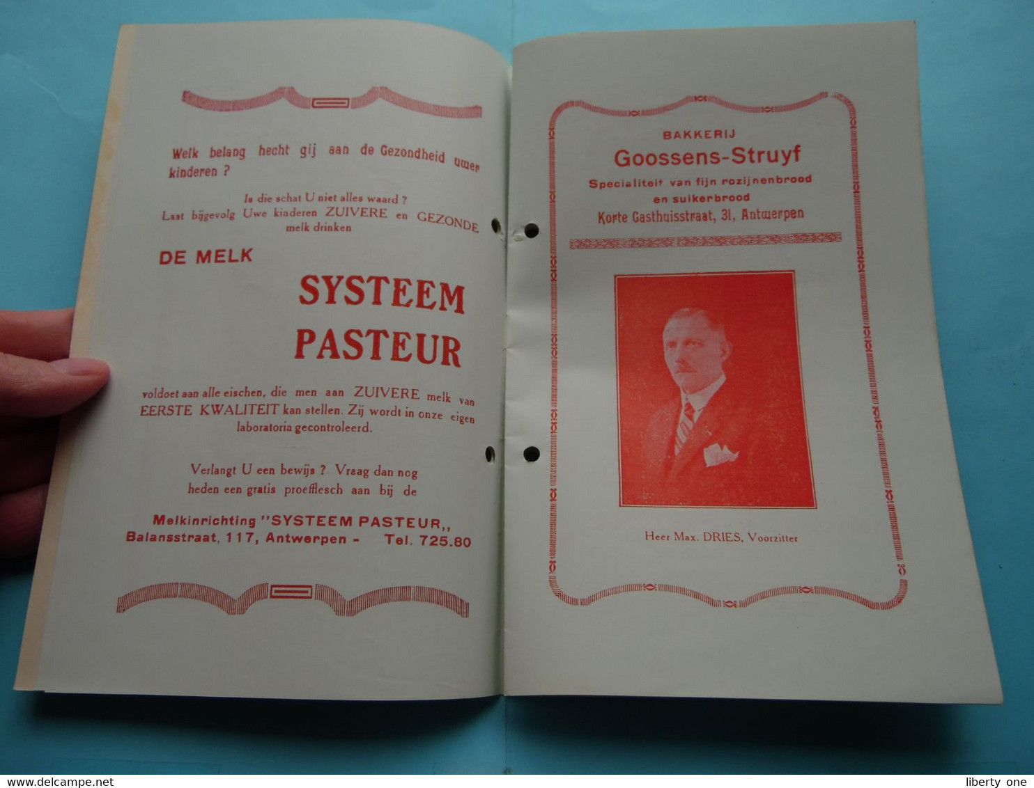 Koninklijke Harmonie " DE VRIJE ANTWERPENAREN " > 1933 GROOT KUNSTCONCERT> Feestzaal Katholieken Kring ANTWERPEN ! - Programme