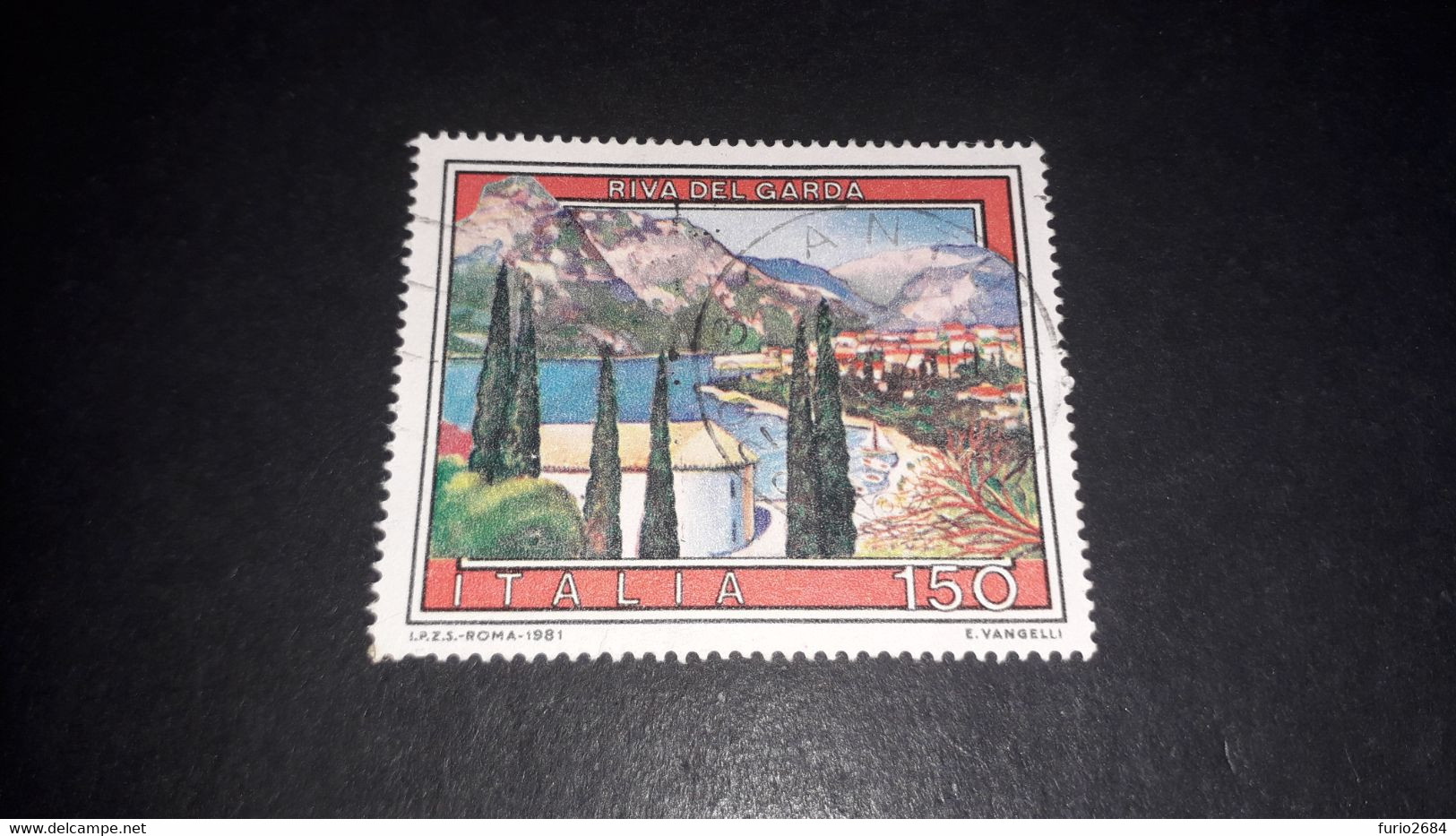 03AL11 REPUBBLICA ITALIANA 1981 SERIE TURISTICA LIRE 150 RIVA DEL GARDA "O" - 1981-90: Afgestempeld