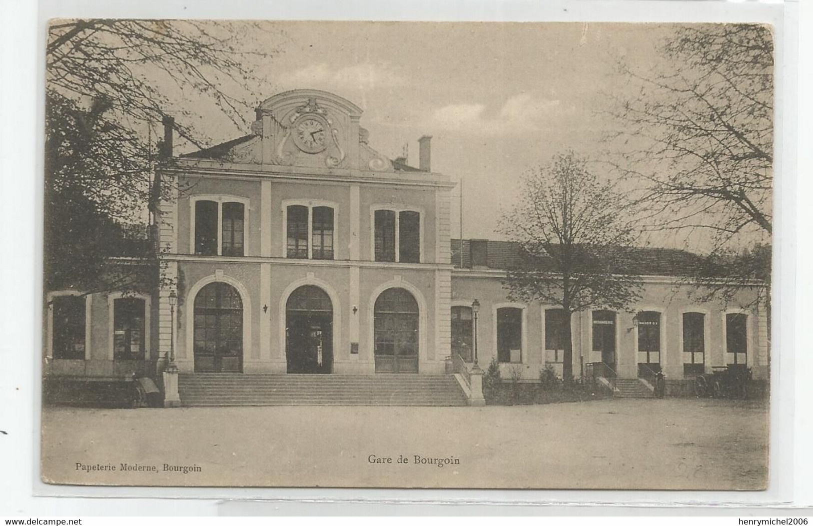 38 Isère Bourgoin La Gare Cachet Levy Simon 1905 - Bourgoin