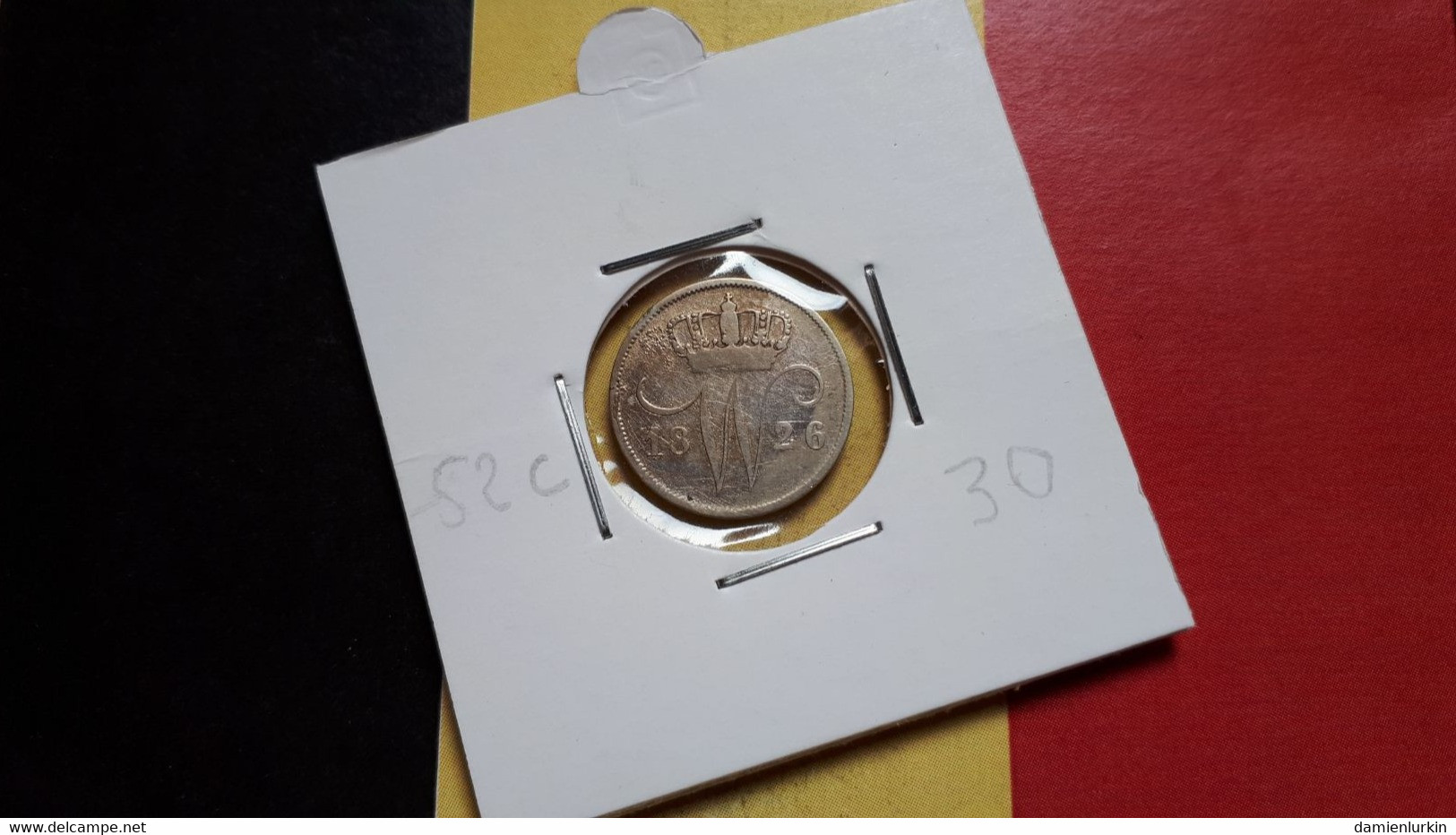 BELGIQUE GUILLAUME IER RARE 10 CENT 1826 B (FRAPPEE A BRUXELLES) ARGENT/ZILVER/SILBER/SILVER COTE 35-100-220-375€ - 1815-1840: Willem I.