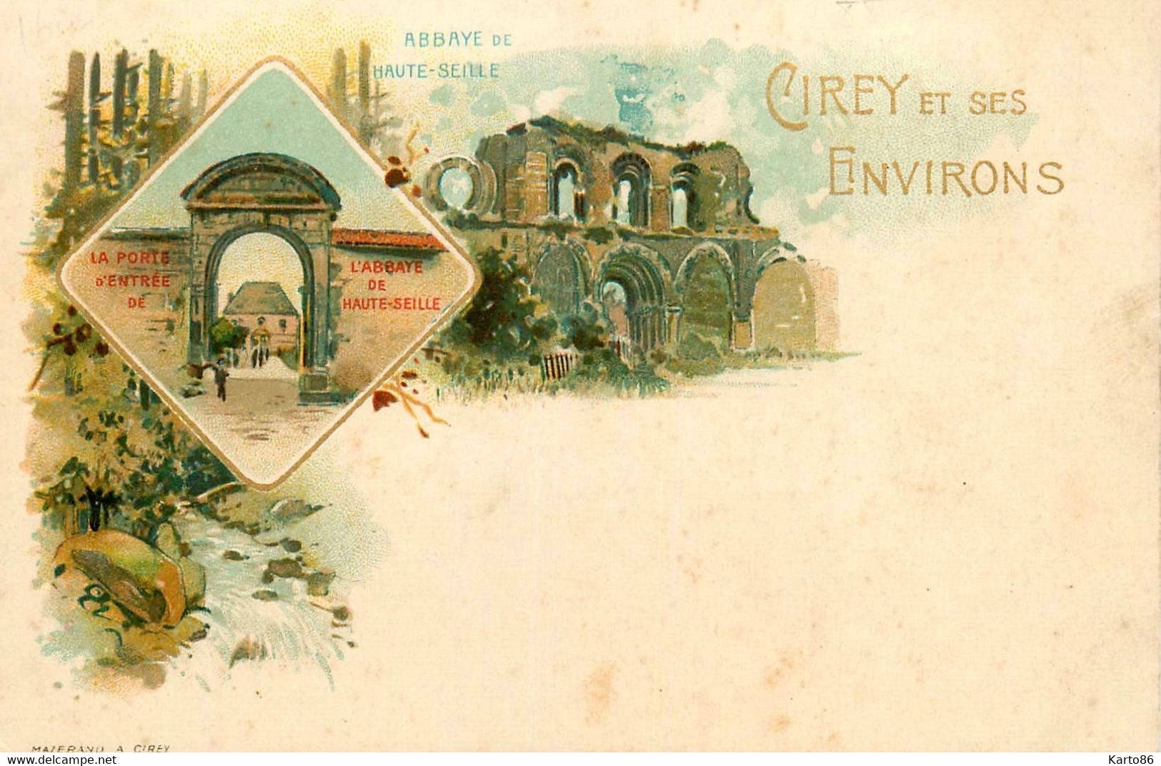 Cirey Sur Vezouze ( Cirey Et Ses Environs ) * CPA Précurseur Litho 1900 éditeur Mazerand * Abbaye De Haute Seille - Cirey Sur Vezouze