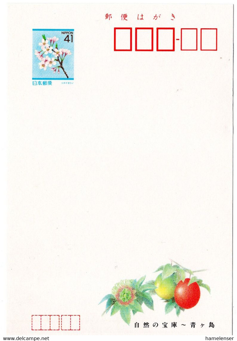 57588 - Japan - 1992 - ¥41 Bild-GA-Kte "Schatzkammer Der Natur, Aogashima", Ungebraucht - Ernährung