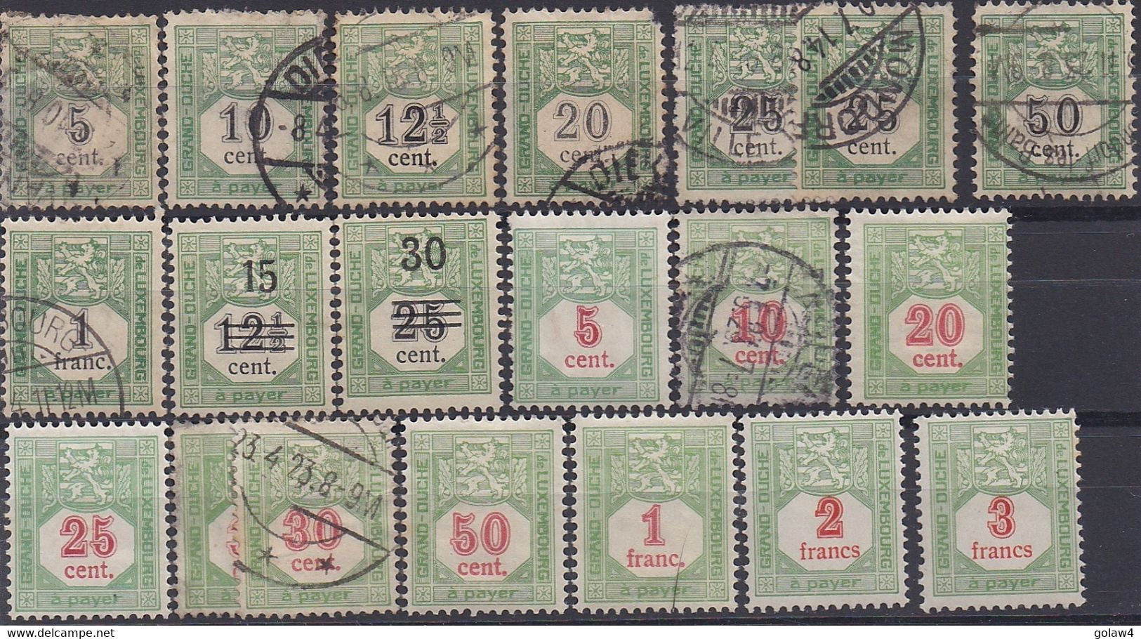 27995# LUXEMBOURG LOT TIMBRES TAXE *, Oblitéré - Portomarken