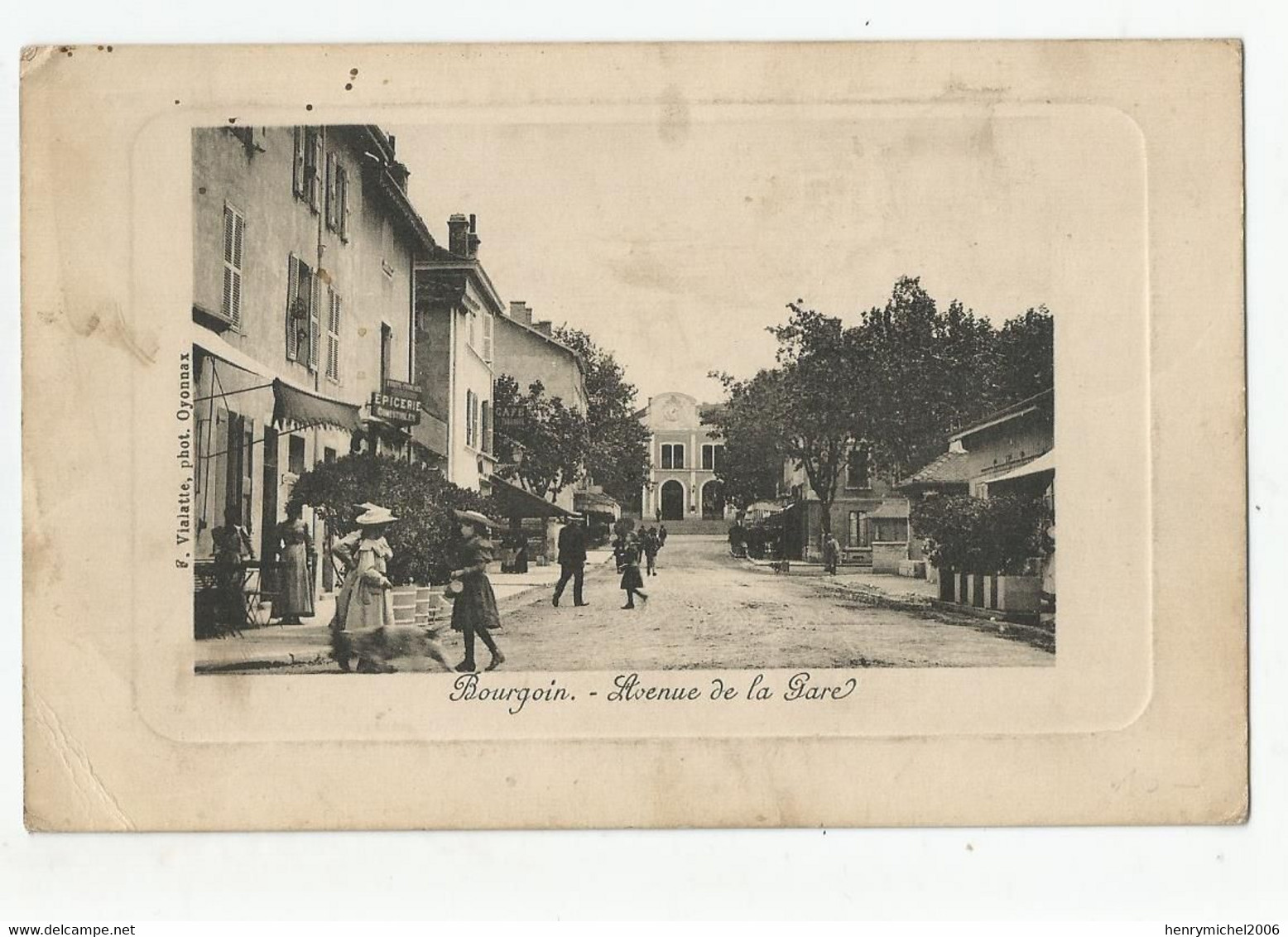 38 Isère Bourgoin épicerie Avenue De La Gare 1918 - Bourgoin