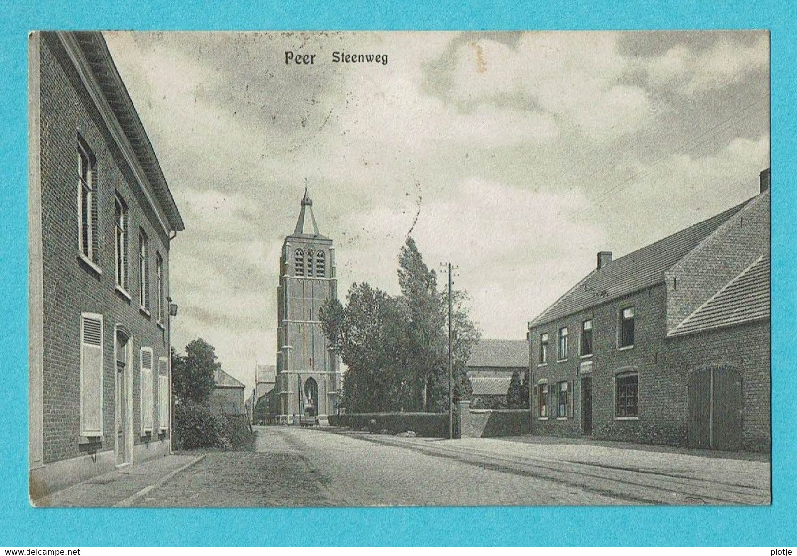 * Peer (Limburg) * (Gebr. Smets, Nr 2625) Steenweg, église, Tramway, Kerk, Church, Kirche, Straatzicht, Unique, TOP - Peer