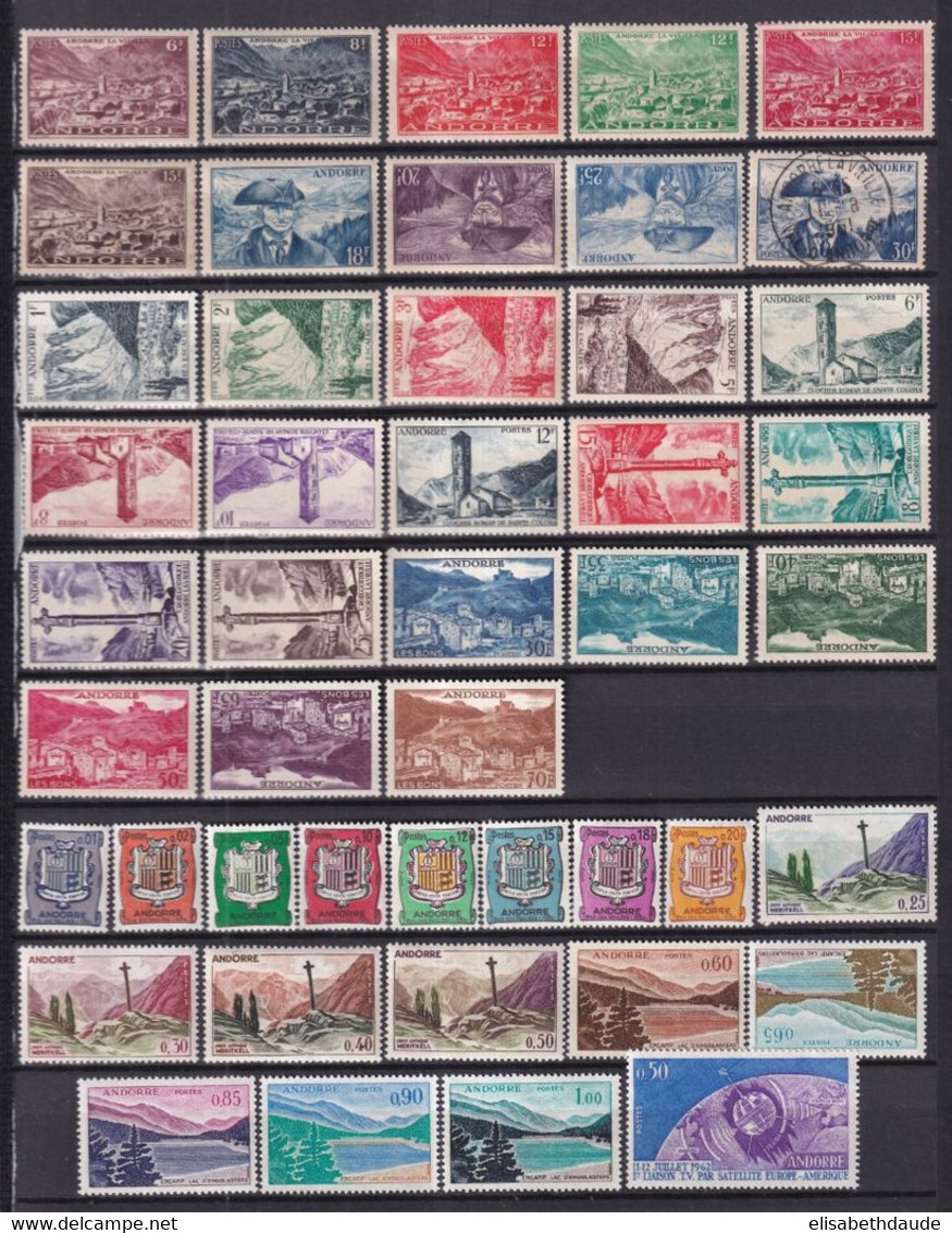 ANDORRE - 1931/62 - BELLE COLLECTION **/*/Ob  MNH/MH/Used - COTE 2022 > 800 EUR. - Collezioni