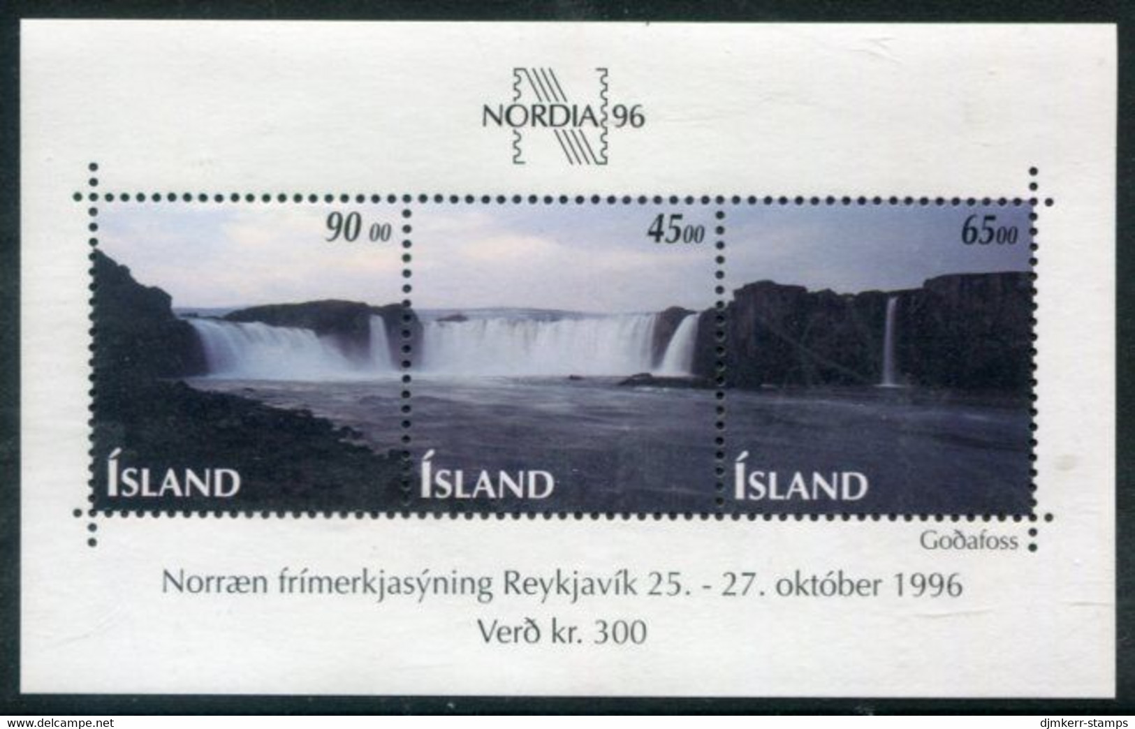 ICELAND 1996 Stamp Day - NORDIA '96 Block MNH / **.  Michel Block 19 - Unused Stamps