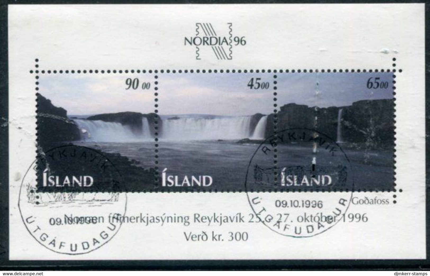 ICELAND 1996 Stamp Day - NORDIA '96 Block Used.  Michel Block 19 - Usati