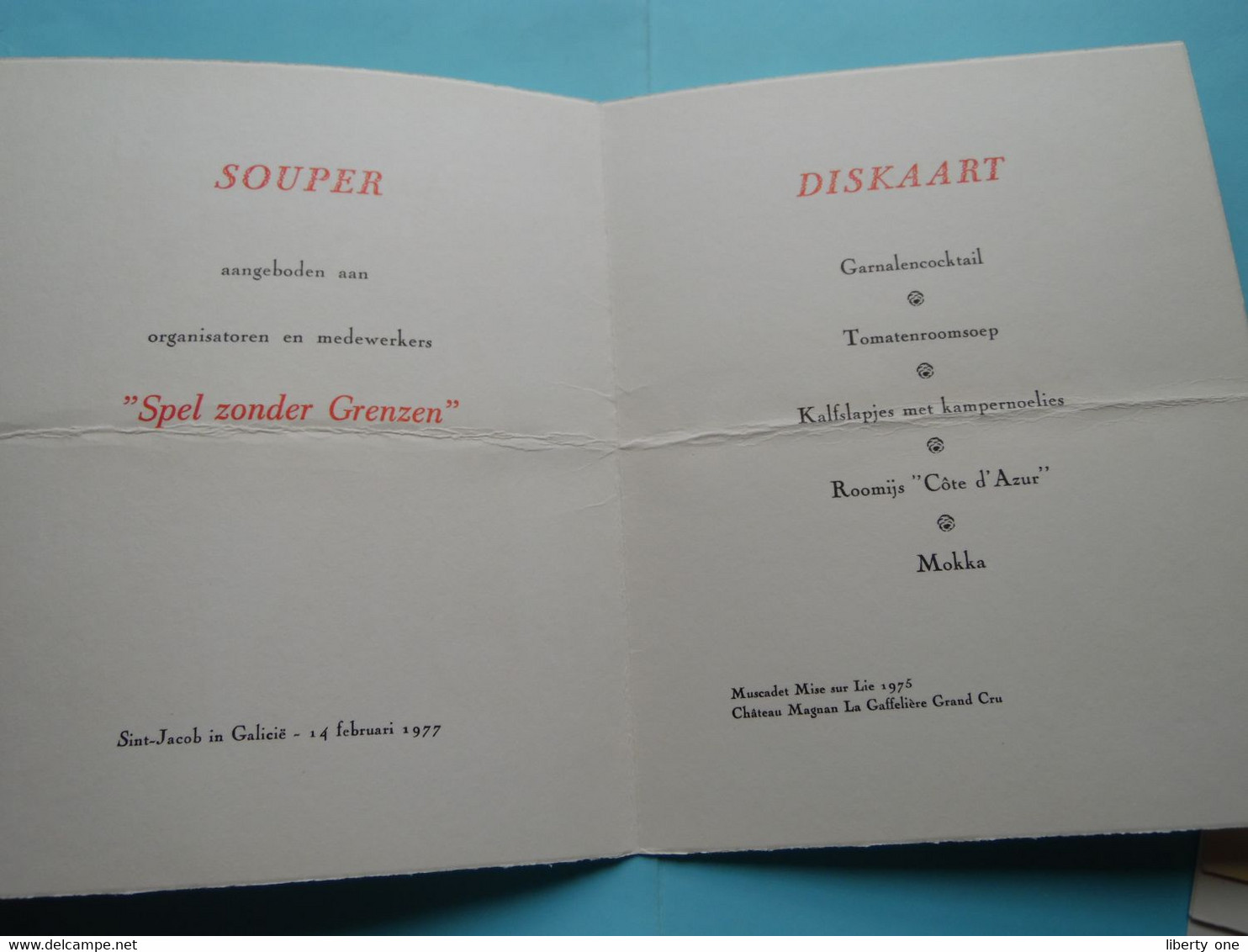 SPEL ZONDER GRENZEN  > 1977 > B.R.T. en Stad ANTWERPEN ( VADEMECUM - MENU - UITNODIGINGEN ) > zie SCANS !