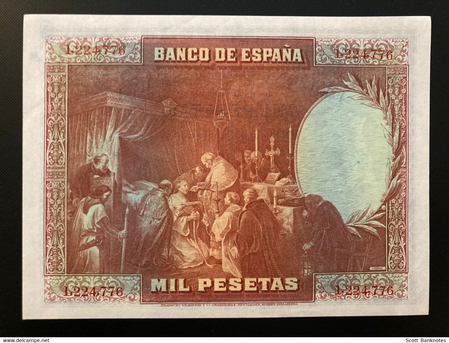 5 x EL BANCO DE ESPANA Banknotes, Madrid 15th August 1928, 1000, 500, 100, 50 and 25 Pesetas.