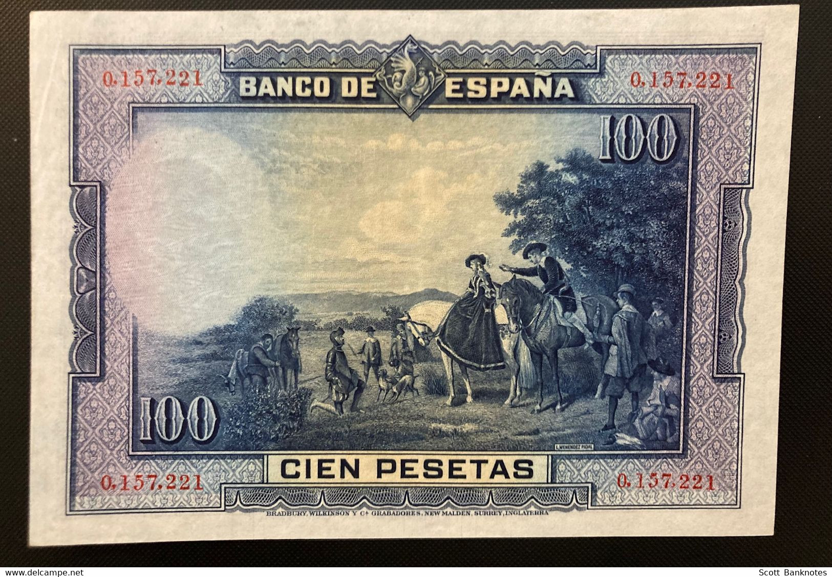 5 x EL BANCO DE ESPANA Banknotes, Madrid 15th August 1928, 1000, 500, 100, 50 and 25 Pesetas.