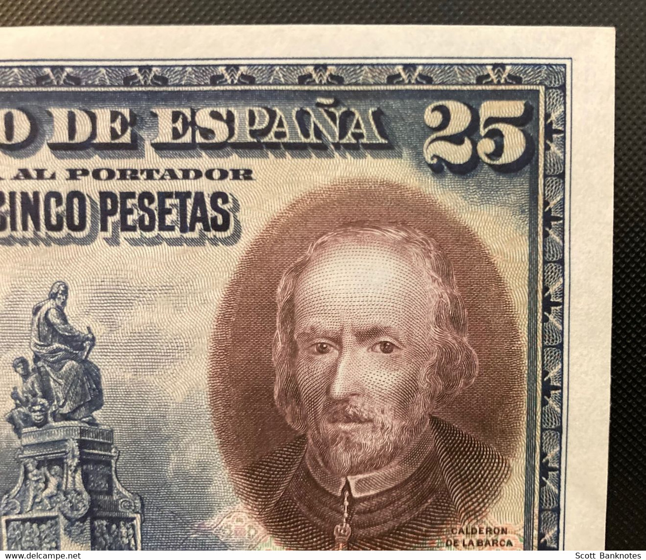 5 x EL BANCO DE ESPANA Banknotes, Madrid 15th August 1928, 1000, 500, 100, 50 and 25 Pesetas.