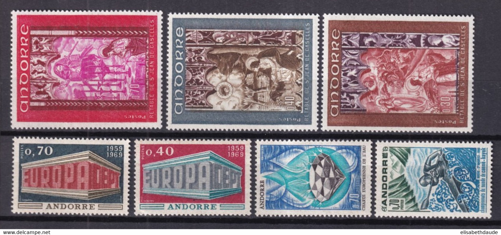 ANDORRE - ANNEE COMPLETE 1969 YVERT N°194/200 ** MNH - COTE 2017 = 54.4 EUR. - - Annate Complete