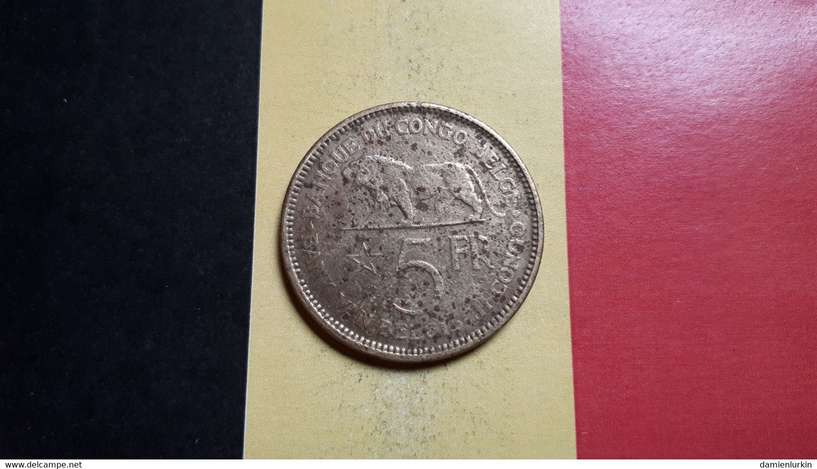 BELGIQUE CONGO BELGE LEOPOLD III 5 FRANCS 1936 NON NETTOYEE - 1934-1945: Leopold III.