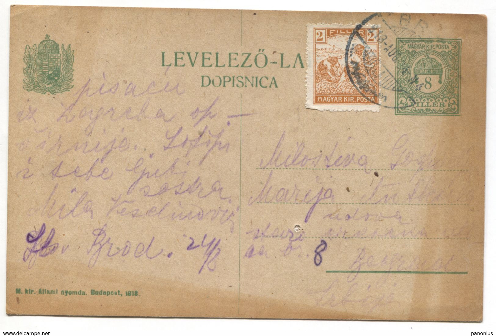 Slavonski Brod Croatia - Postal Stationery Traveled To Belgrade Serbia, Year 1918 - Non Classificati