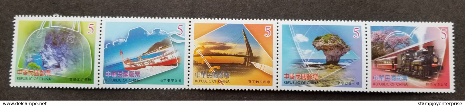 Taiwan Tourism Greeting 2006 Travel Bridge Beaches Train Ship Camera (stamp MNH - Unused Stamps