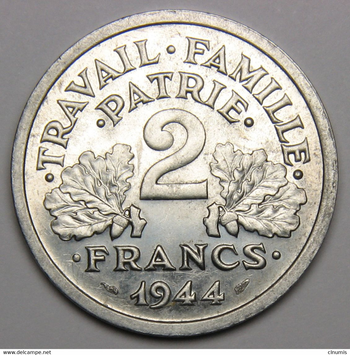 RARE En SPL+ ! 2 Francs Francisque, 1944, Aluminium - Etat Français - 2 Francs