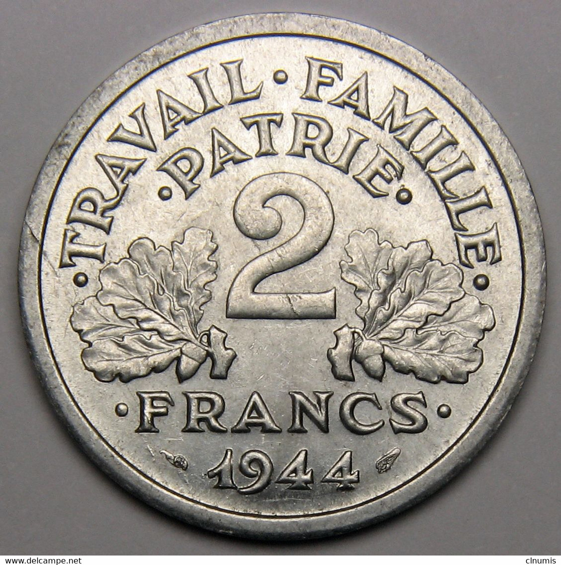 ASSEZ RARE En SUP++ ! 2 Francs Francisque, 1944 B (Beaumont-le-Roger), Aluminium - Etat Français - 2 Francs