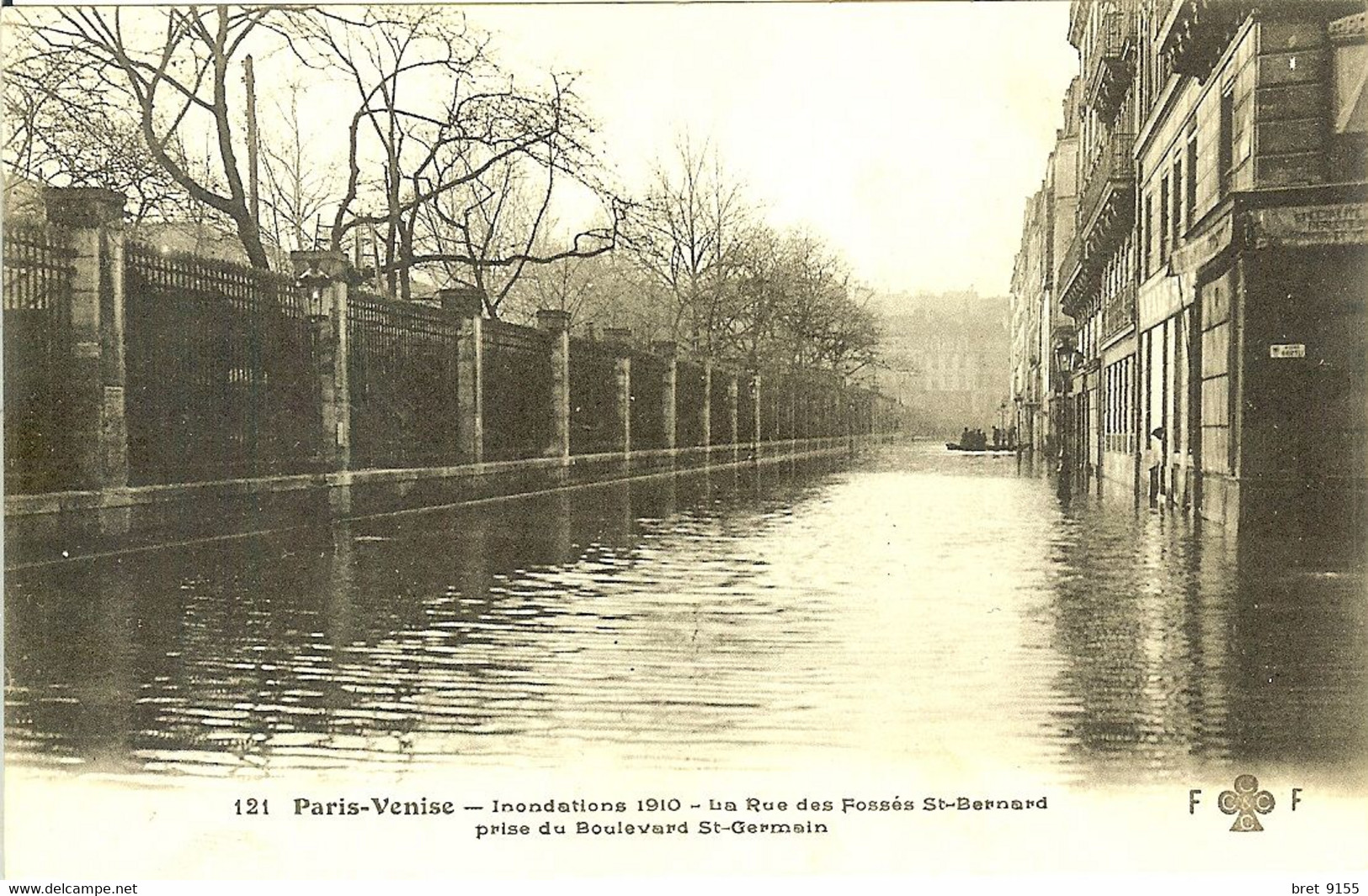 75 PARIS VENISE INONDATIONS DE JANVIER 1910 RUE DES FOSSES SAINT BERNARD PRISE DU BOULEVARD SAINT GERMAIN - Inondations De 1910