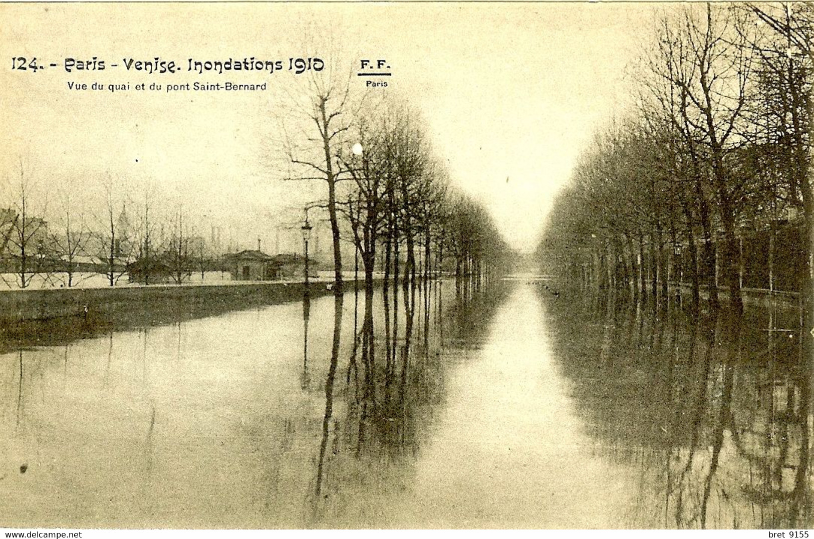 75 PARIS VENISE INONDATIONS DE JANVIER 1910 VUE DU QUAI ET DU PONT SAINT BERNARD - Inondations De 1910