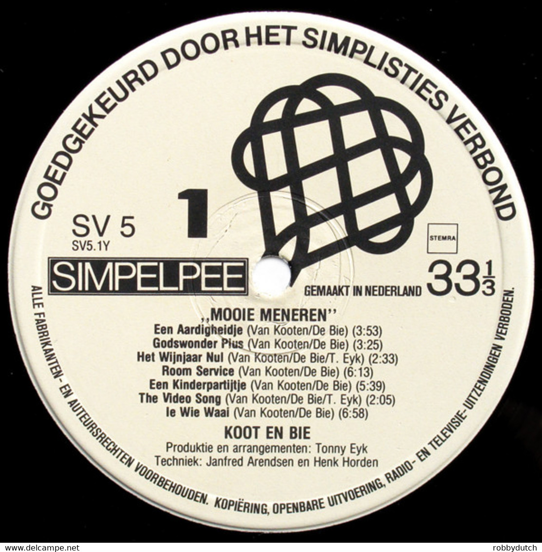 *  LP * SIMPLISTIES VERBOND - MOOIE MENEREN (Holland 1982) - Comiques, Cabaret