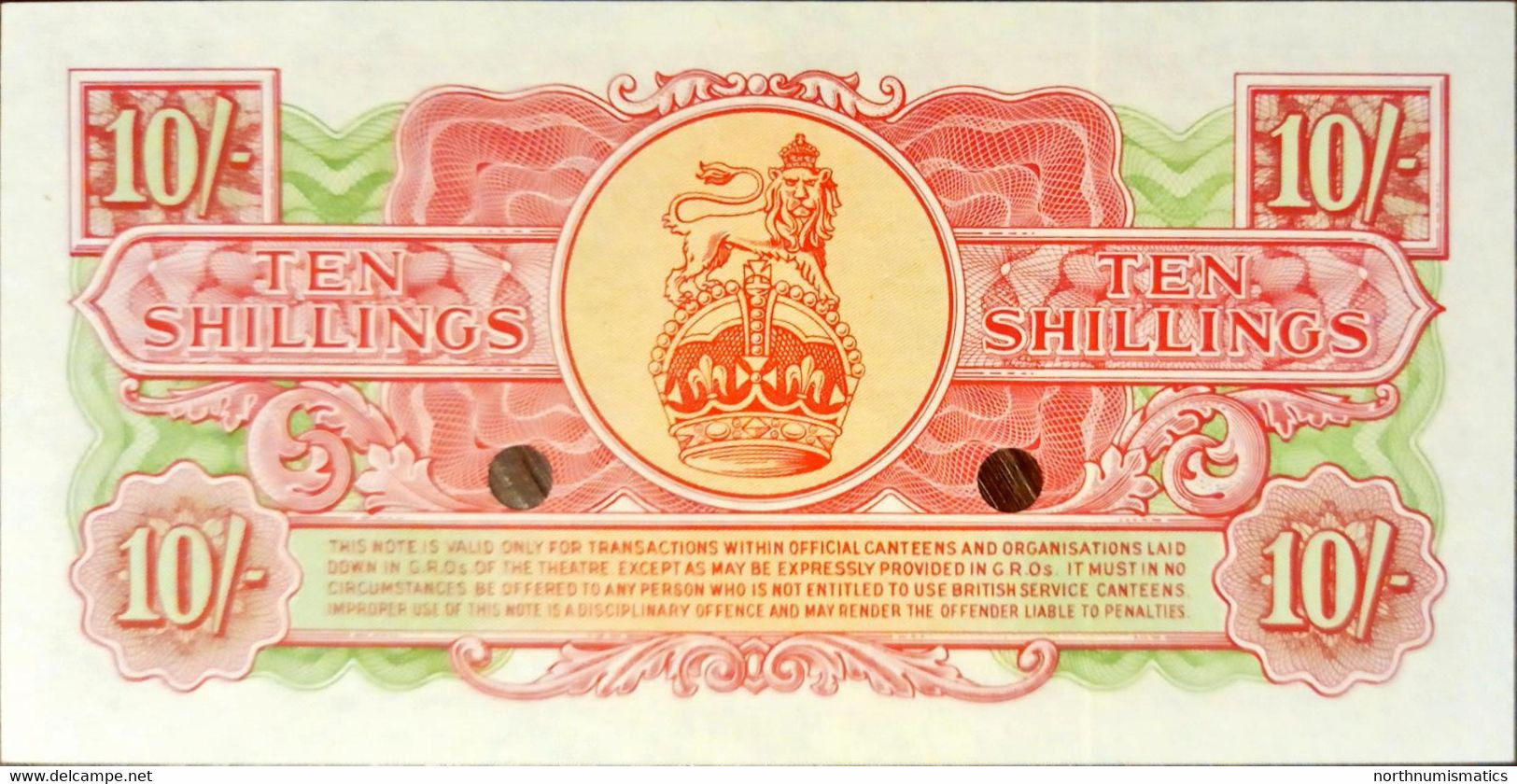 Great Britain British Armed Forces Special Vouchers 10 Shillings 3rd Series Unc - Fuerzas Armadas Británicas & Recibos Especiales