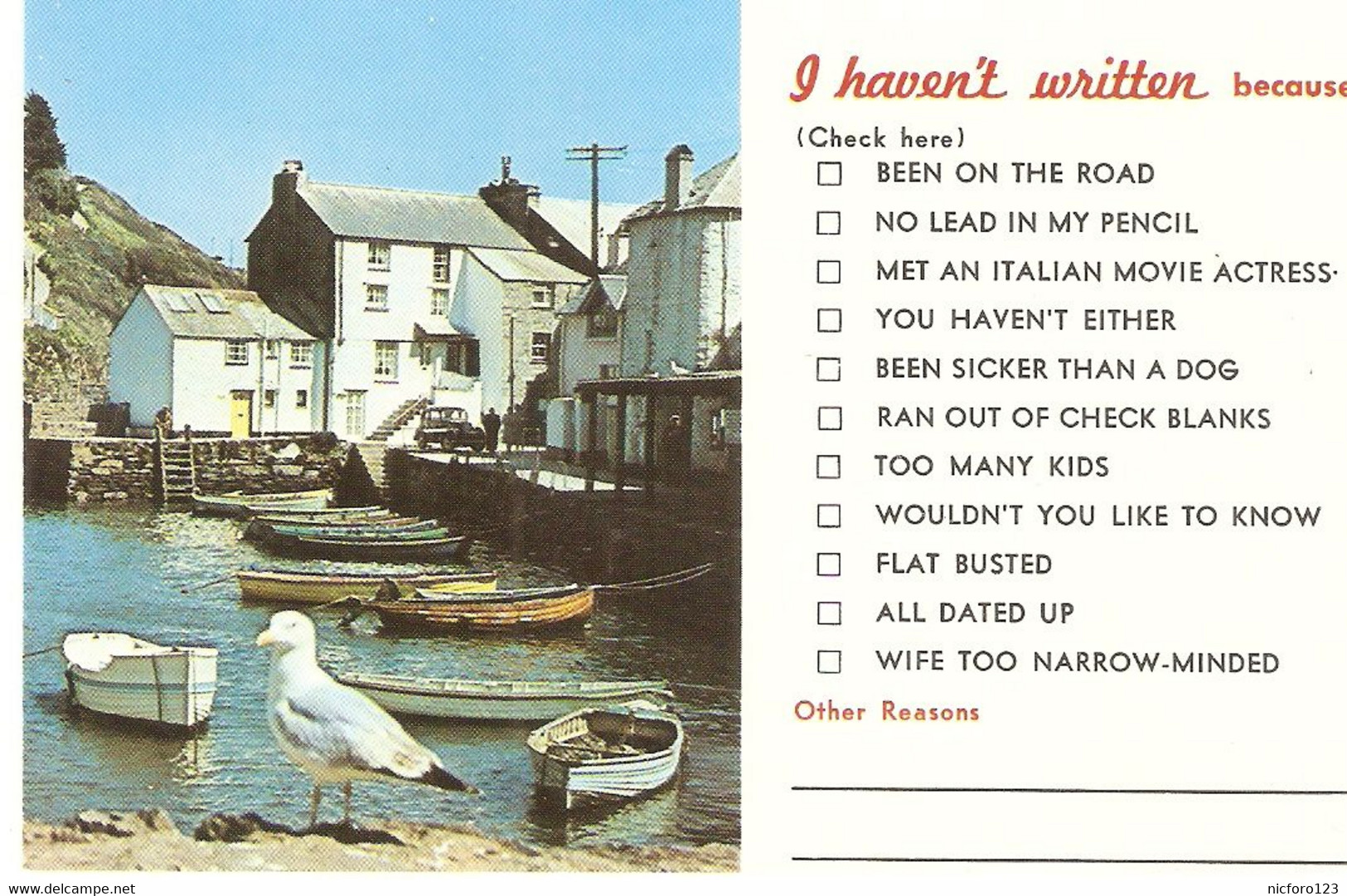 "I Haven't Written Because,,,,, From Bristol"  Nice Vintage Postcard - Otros & Sin Clasificación