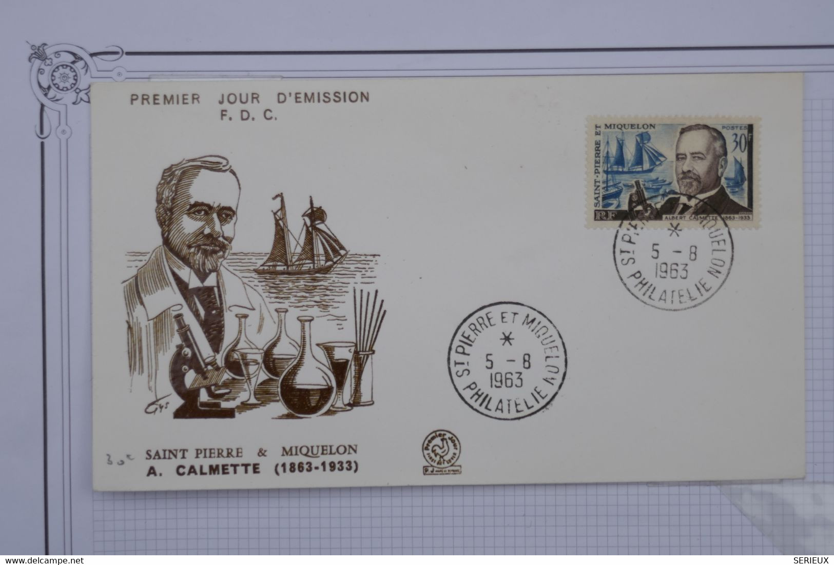 T24 ST PIERRE MIQUELON  BELLE LETTRE FDC  1963 A CALMETTE  + AFFRANCH. PLAISANT - Brieven En Documenten