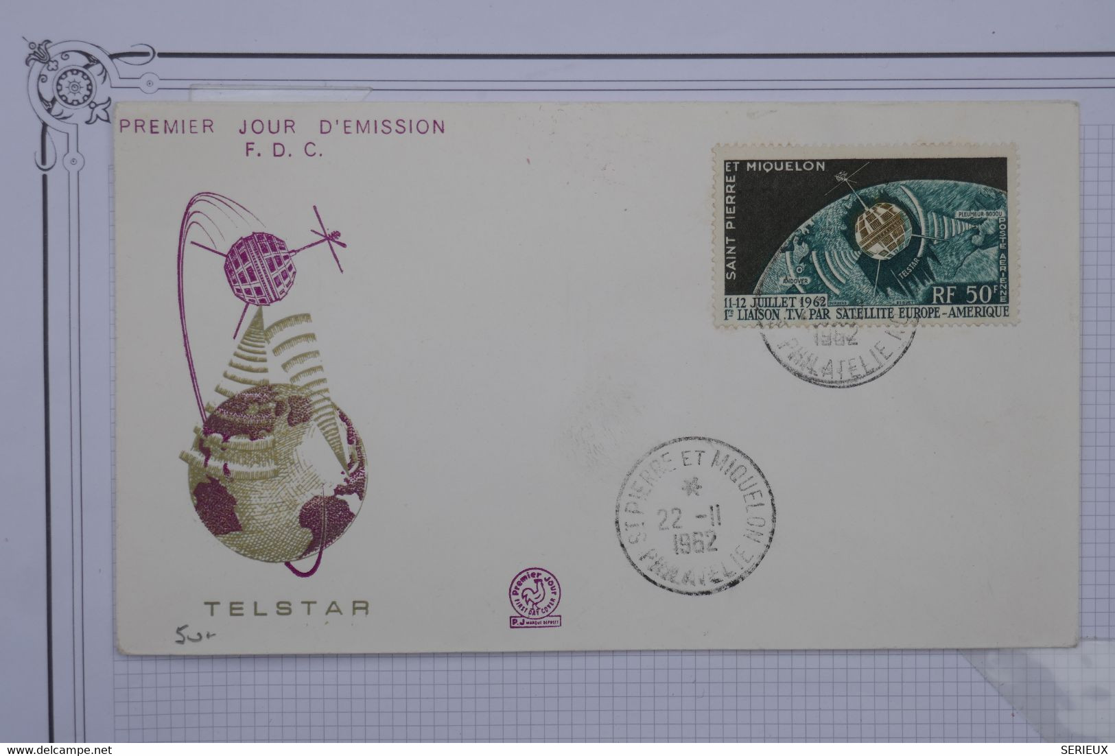 T24 ST PIERRE MIQUELON  BELLE LETTRE FDC  1963 TELSTAR   + AFFRANCH. PLAISANT - Briefe U. Dokumente