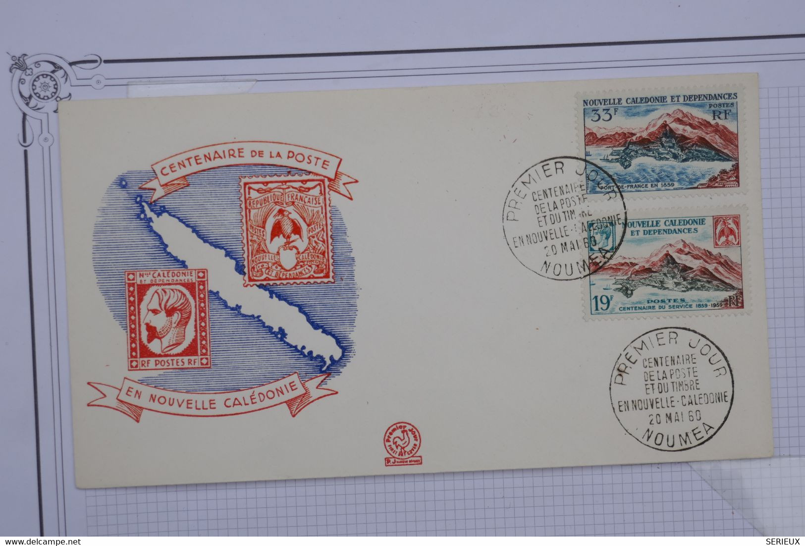 T24  NOUVELLE CALEDONIE  BELLE LETTRE FDC  1960 CENTENAIRE POSTE + AFFRANCH. PLAISANT - Briefe U. Dokumente