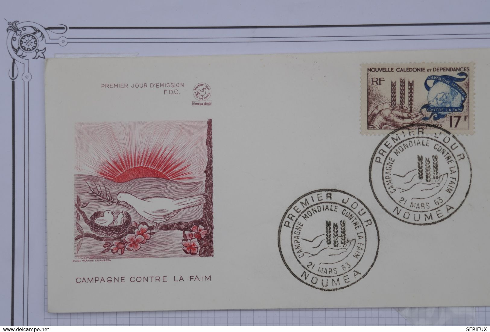 T25  NOUVELLE CALEDONIE  BELLE LETTRE FDC  1963 CONTRE LA FAIM + AFFRANCH. PLAISANT - Cartas & Documentos