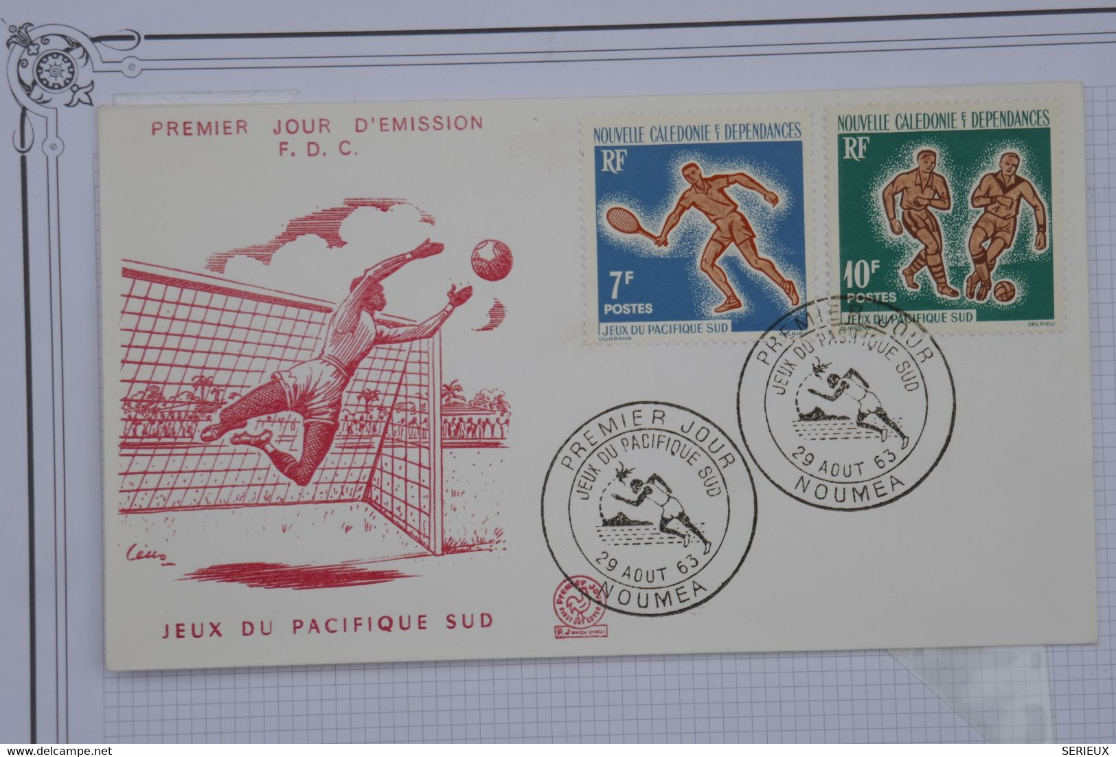 T25  NOUVELLE CALEDONIE  BELLE LETTRE FDC  1963  JEUX PACIFIQUE  SUD + AFFRANCH. PLAISANT - Brieven En Documenten