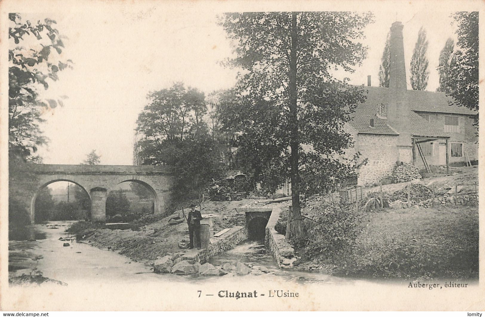 23 Clugnat L' Usine CPA Cachet Clugnat 1908 - Other & Unclassified