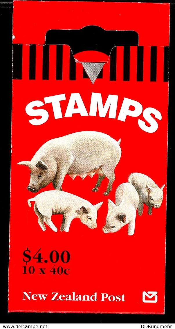 1995 Farmyard Animals Michel NZ 1455-1464MH Stamp Number NZ 1292a Yvert Et Tellier NZ C1385 Xx MNH - Booklets