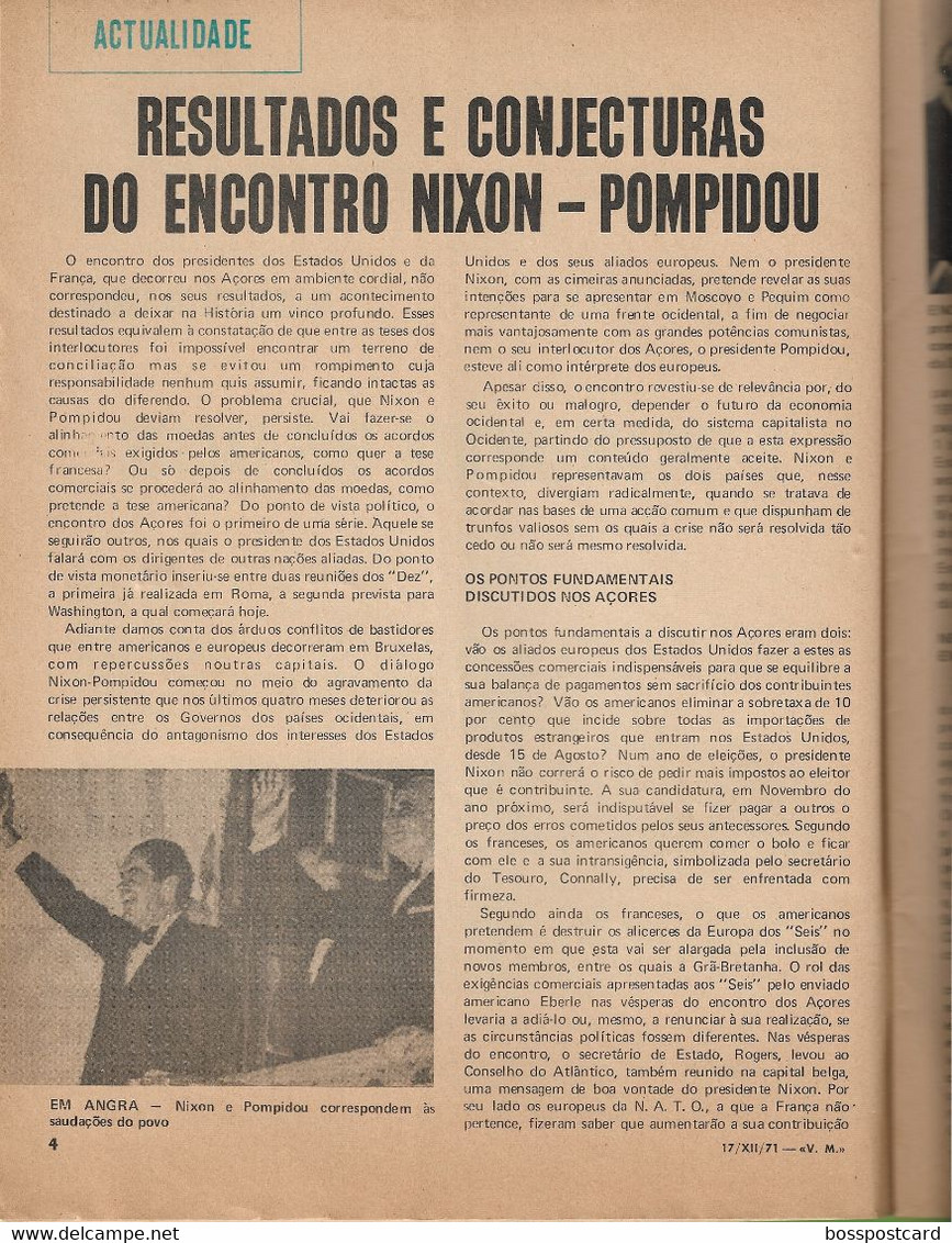 Lages - Ilha Terceira - Revista "Vida Mundial" De 17 De Dezembro De 1971 - Encontro Dos Açores - Magazines