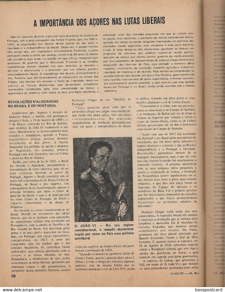 Lages - Ilha Terceira - Revista "Vida Mundial" De 17 De Dezembro De 1971 - Encontro Dos Açores - Magazines