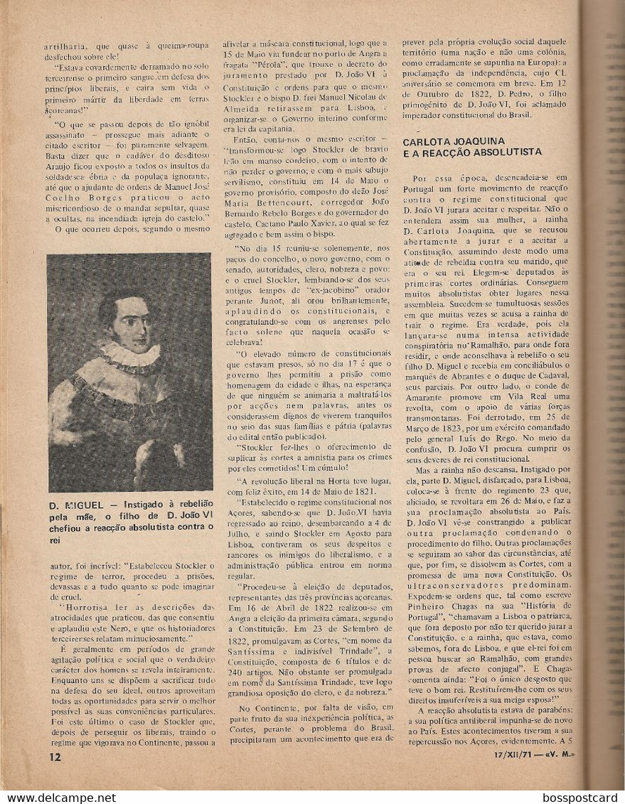 Lages - Ilha Terceira - Revista "Vida Mundial" De 17 De Dezembro De 1971 - Encontro Dos Açores - Revistas & Periódicos