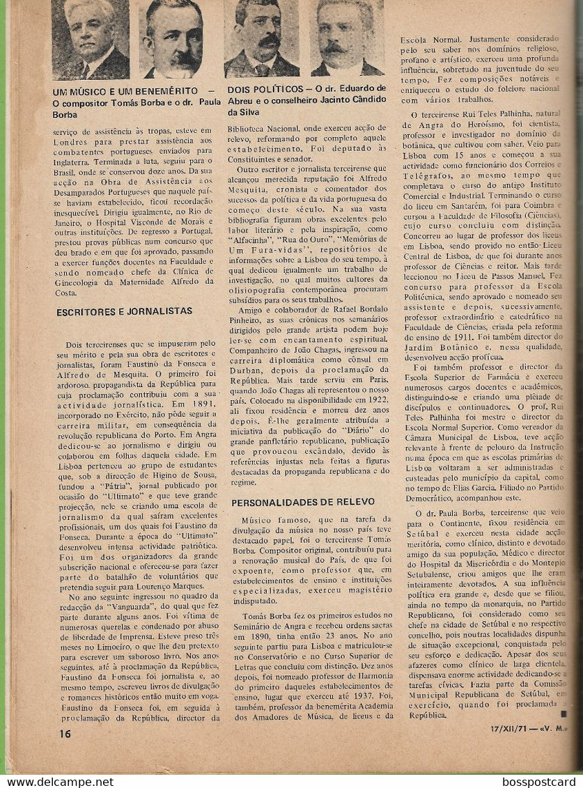 Lages - Ilha Terceira - Revista "Vida Mundial" de 17 de Dezembro de 1971 - Encontro dos Açores