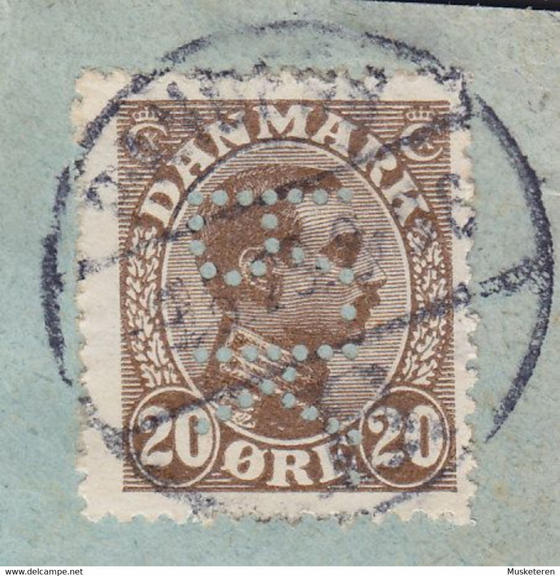 Denmark Perfin Perforé Lochung (R15) 'R.K.' Randers Kommune, SKATTEINSPEKTORATET, Brotype RANDERS B. 1920? Cover Brief - Variedades Y Curiosidades