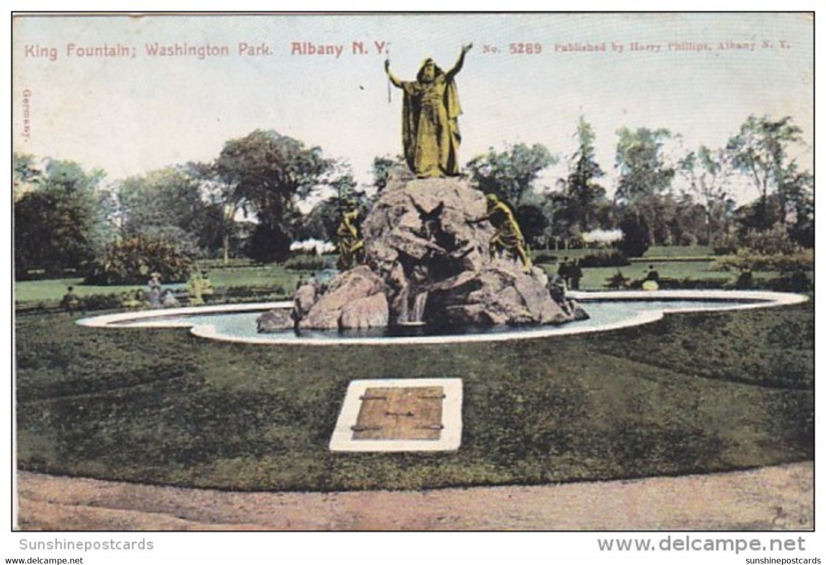 New York Albany King Fountain In Washington Park 1907 - Albany