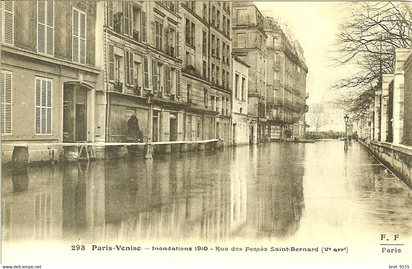 75 PARIS VENISE INONDATIONS DE JANVIER 1910 RUE DES FOSSES ST BERNARD - Inondations De 1910