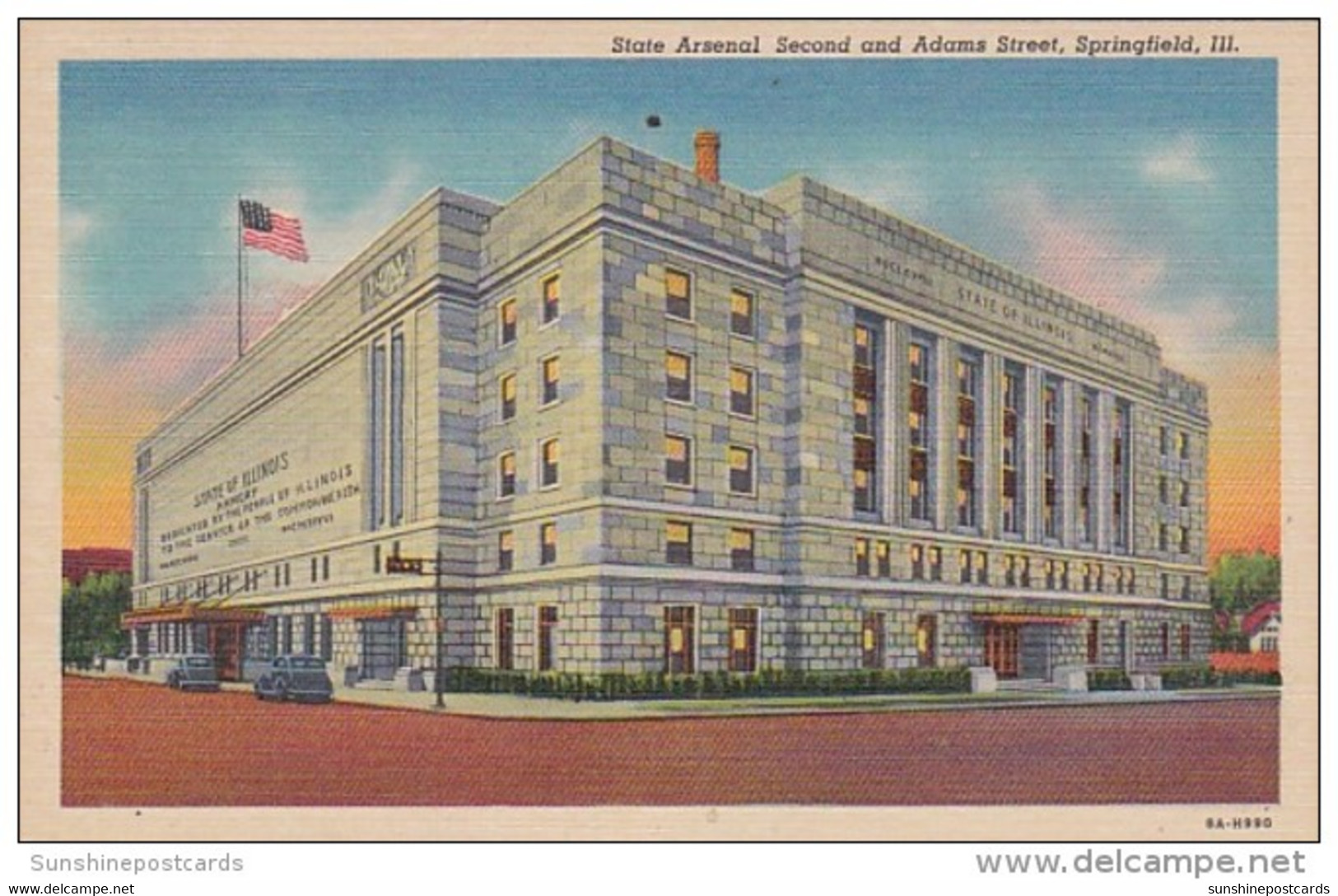 Illinois Springfield State Arsenal Second And Adams Street 1945 Curteich - Springfield – Illinois