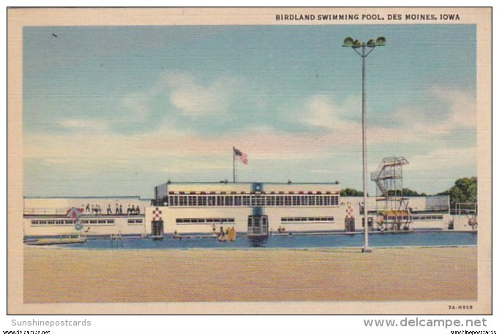 Iowa Des Moines Birdland Swimming Pool 1939 Curteich - Des Moines