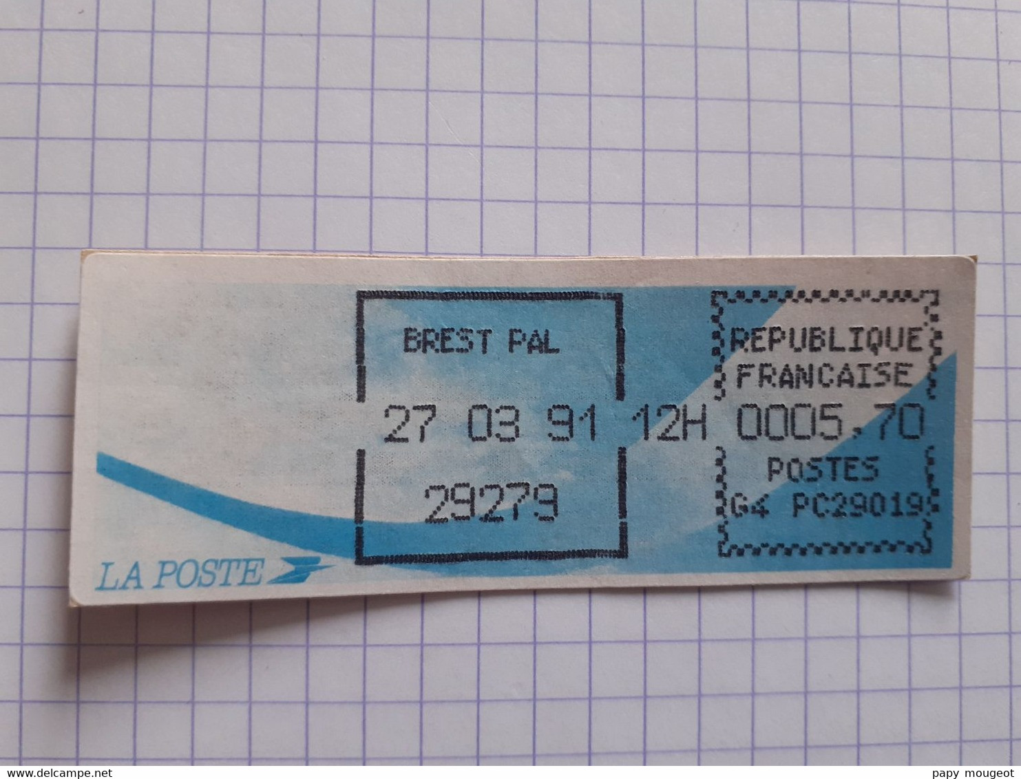 Brest Pal 29279 - 27-03-91 - G4 PC29019 Tarif 5.70 - Encre Noire - 1988 Type « Comète »