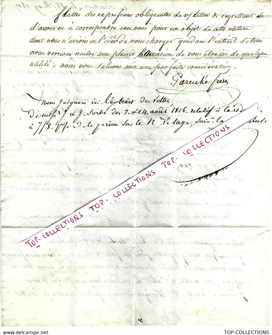 1814 LA Rochelle Sign. « Garesché  Fr; » NEGRIER TRAITE NEGRIERE  ESCLAVAGE => Dupuch  Négociant à Bordeaux V.HISTORIQUE - Other & Unclassified