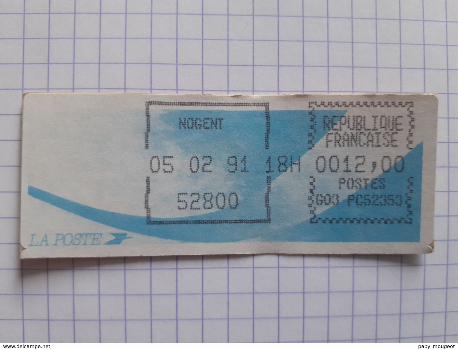 Nogent 52800 - 05-02-91 - G03 PC52353 Tarif 12.00 - Encre Noire - 1988 « Comète »