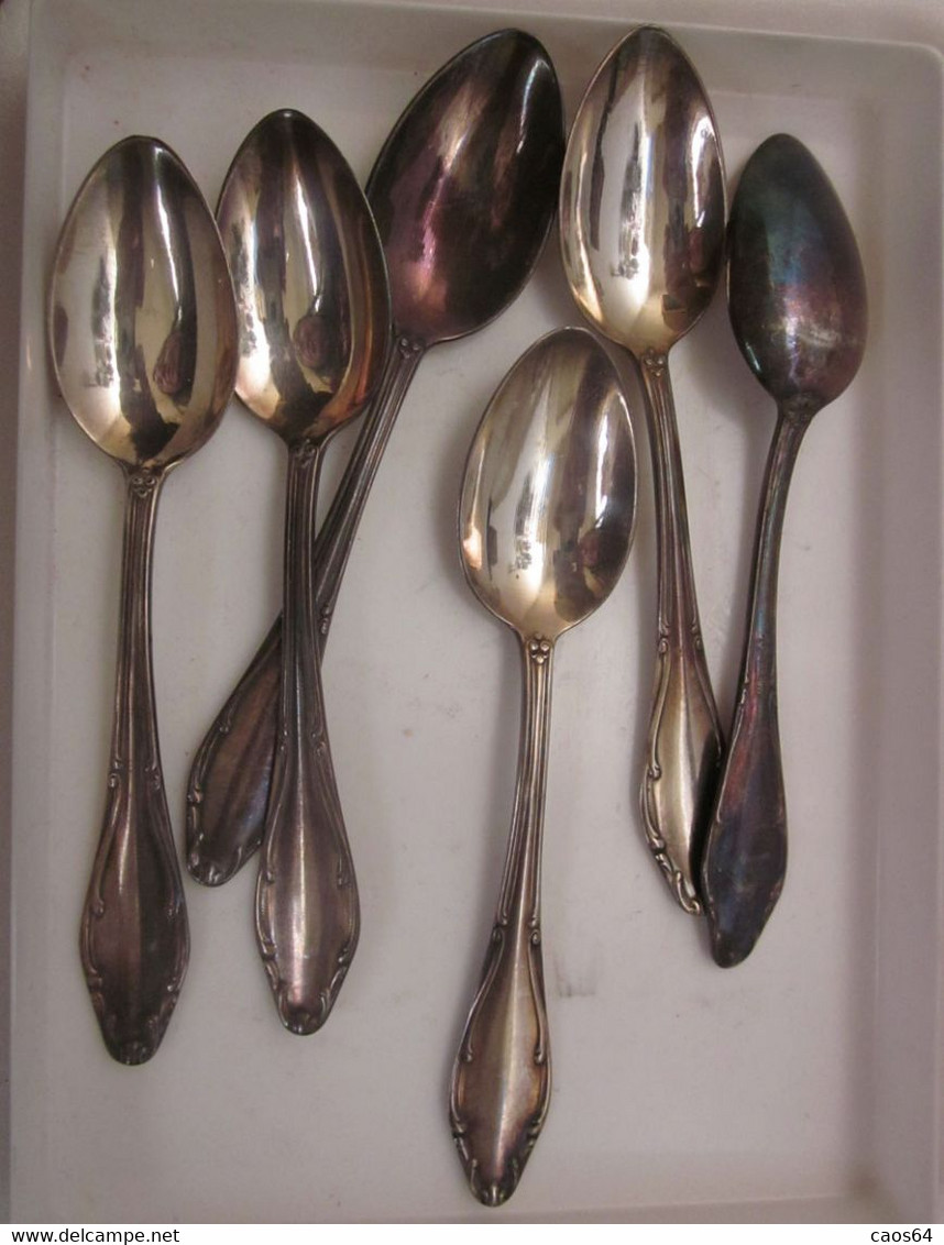 Cucchiaini Da Caffè Lotto (6 Pezzi)  Ag 800 Vintage - Spoons